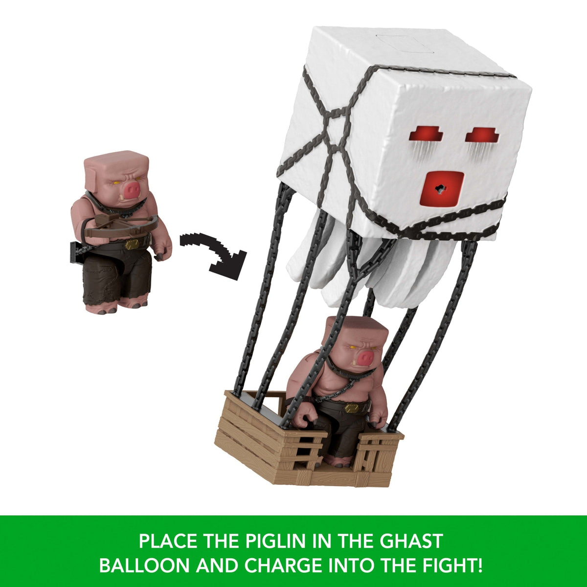Minecraft Blast Attack Ghast Action Figure Set With Lights, Sounds & More Inspired By The Movie