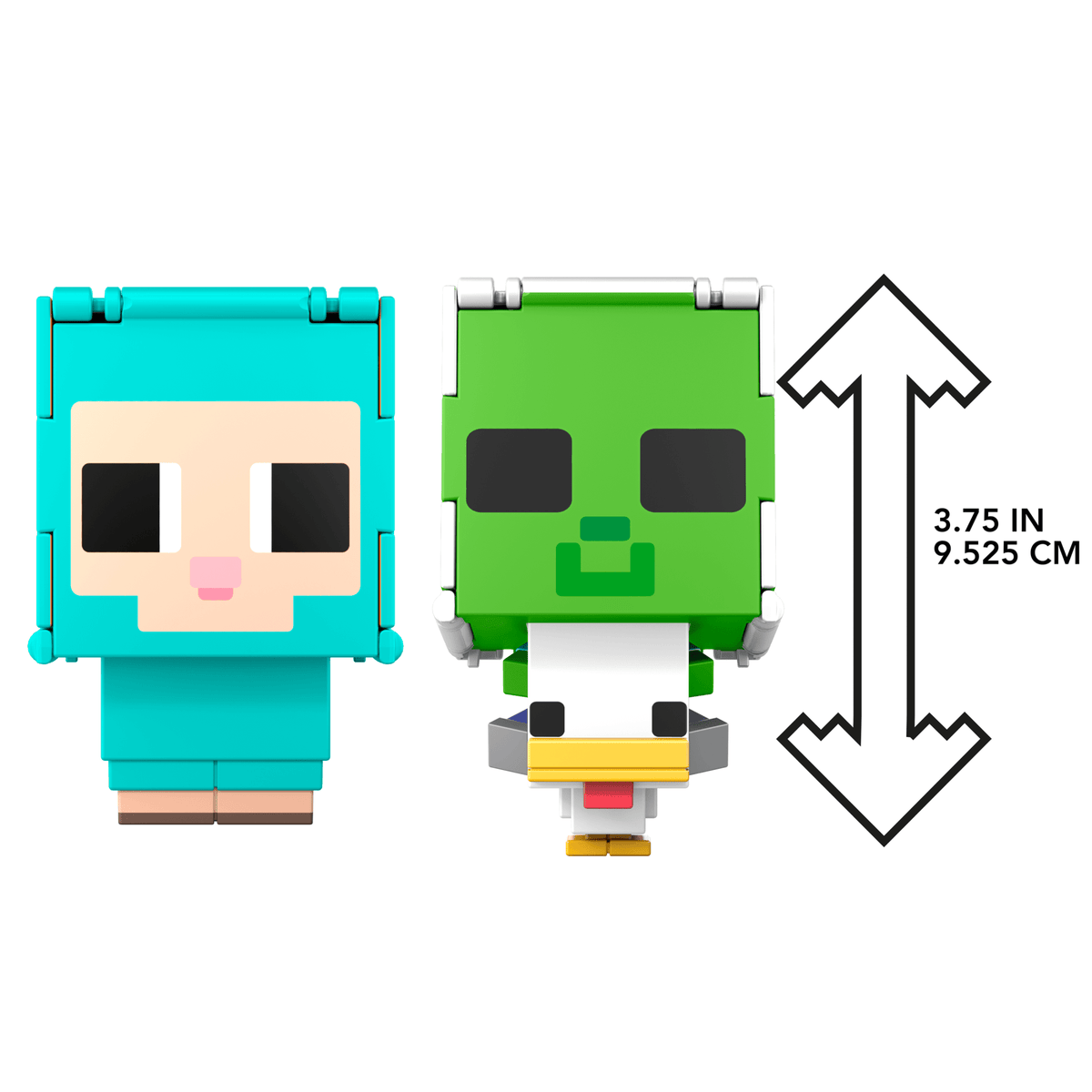 Minecraft Flippin’ Figs Sheep & Chicken Figures 2-Pack, 2-In-1 Fidget Play & Pixelated Design